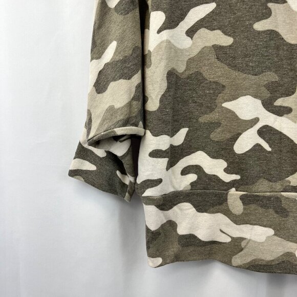 Andree 3/4 Dolman Sleeve Camouflage Top Cinched Waist Womens Size Small - Picture 5 of 9